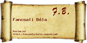 Fancsali Béla névjegykártya