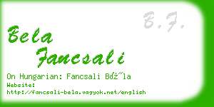 bela fancsali business card